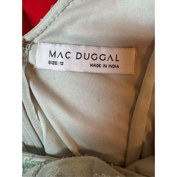 NWT Mac Duggal Beaded Sleeveless Faux Wrap Gown Size 12 Style 93733 - Picture 15 of 17